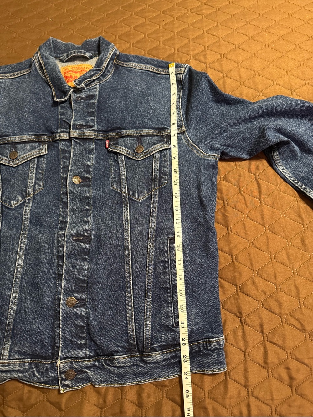 Vintage Levis Jean Jacket 80s Blue Wash Trucker Denim Adult Size L - Picture 7 of 12